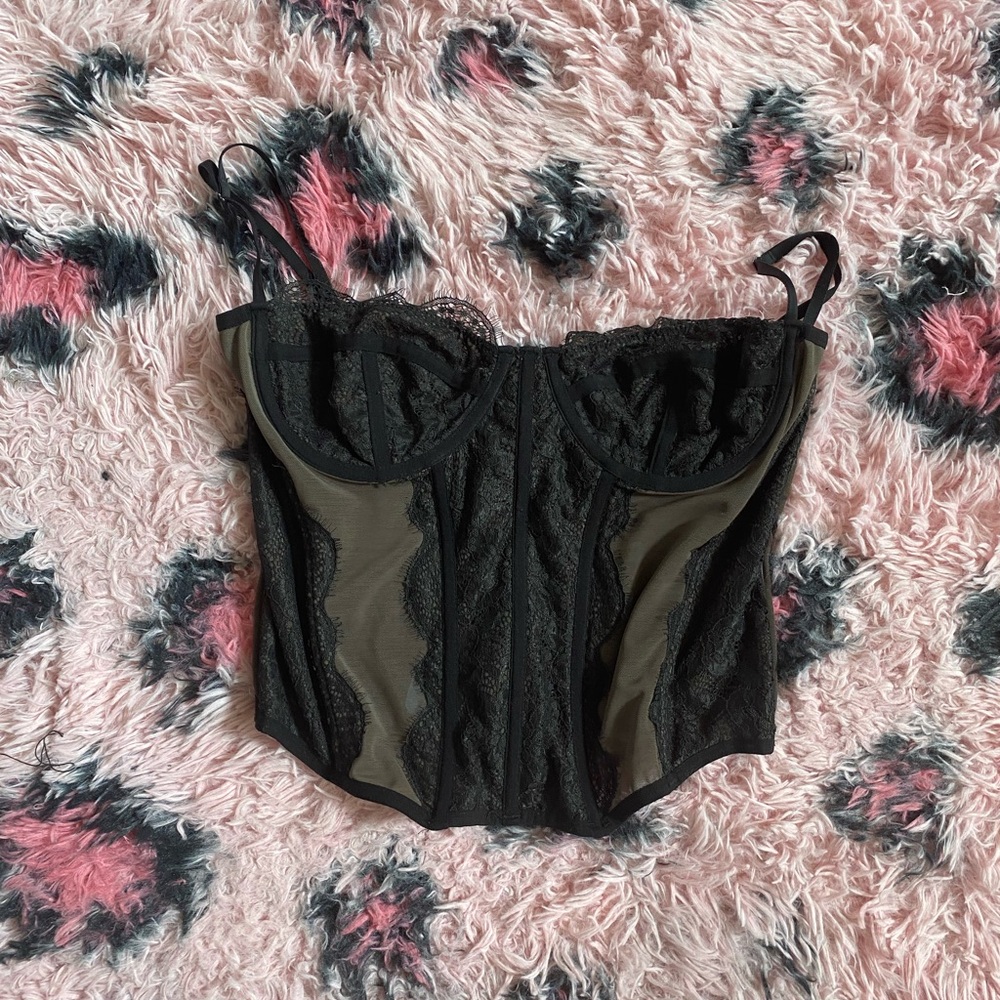 Urban outfitters black modern love corset